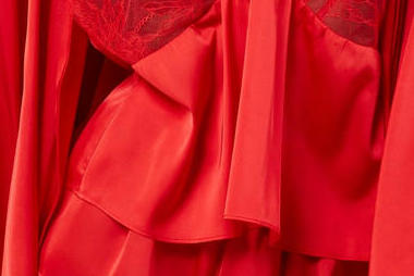 Rosie Red Satin and Lace Trim Robe  