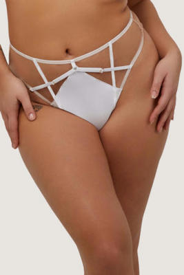 / Ramona Strap Detail Illusion high waist thong white