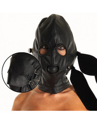 Mask with detachable gag, blinkers and mouth piece 