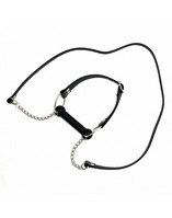 / Silicone horsebit with leather leash 