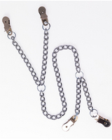 Nipple to labia clamps with chain 