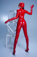 Sweety vinyl catsuit red