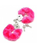 Police handcuffs with pink fur 