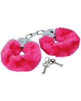 Police handcuffs with pink fur 