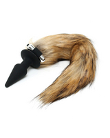 Silicone butt plug with fox tail 