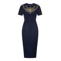 India tile embroidered pencil dress