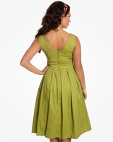 'Felicia' Olive Green Swing Dress