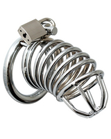 Male chastity device with padlock 