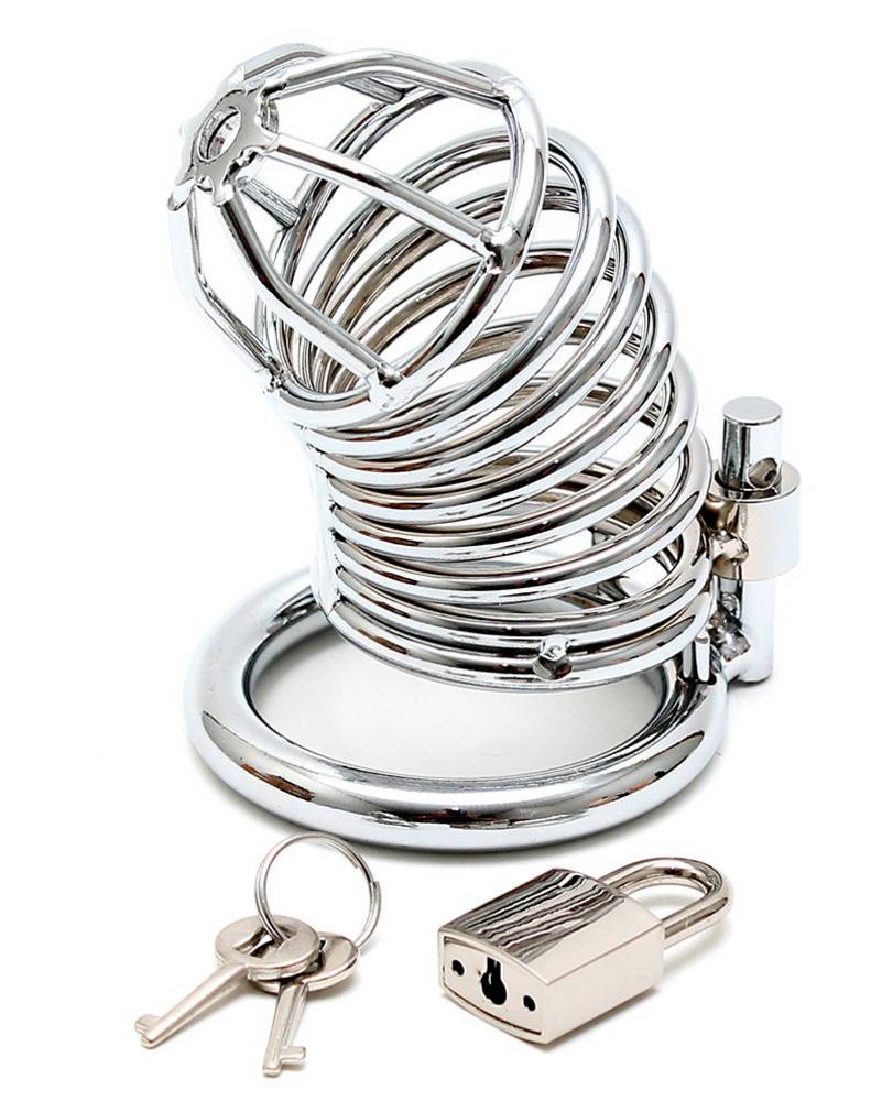 Male chastity device with padlock   