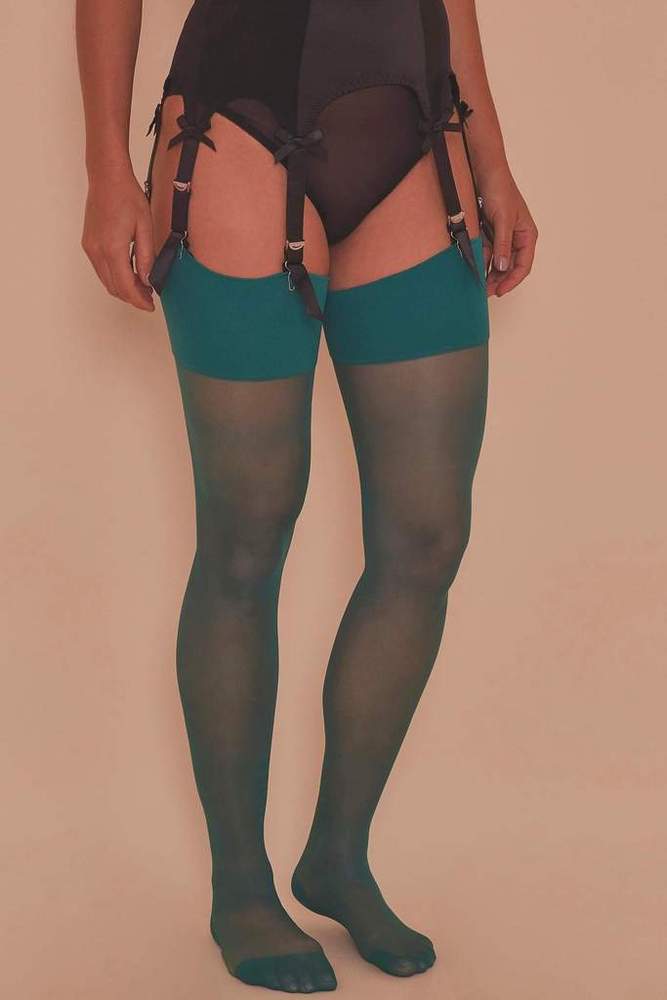 Seamed stockings green  