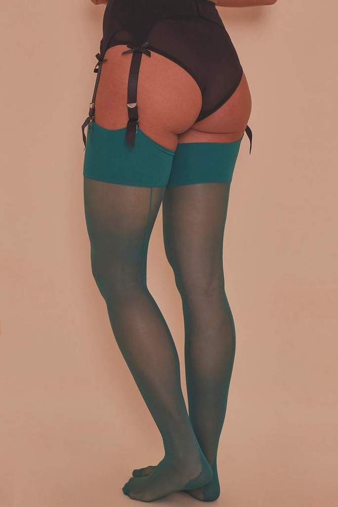 Seamed stockings green  