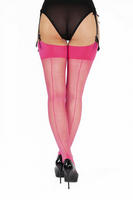 Seamed stockings pink peacock