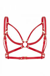 Open harness bra red 