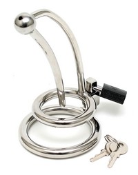 Penis lock with curved urethral  tube 