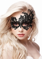 / Royal Black Lace Mask - Black