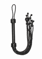 Short Leather Braided Flogger - Black