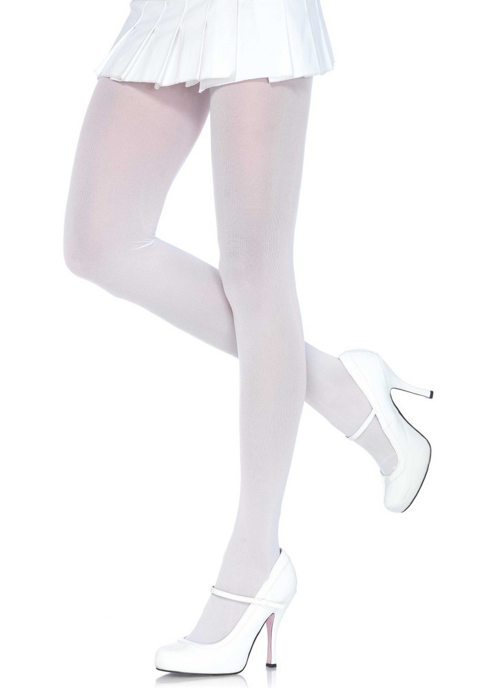 Nylon opaque pantyhose white  