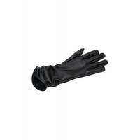 Ruched faux leather gloves