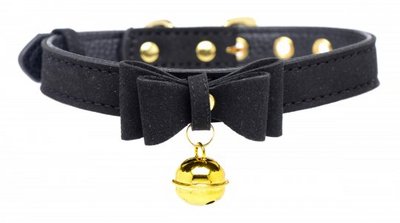/ Golden Kitty Cat Bell Collar - Black/Gold