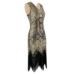 1920s Fringed Flapper Dress 