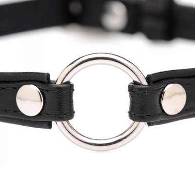 / Sex Pet Leather Choker with Silver Ring