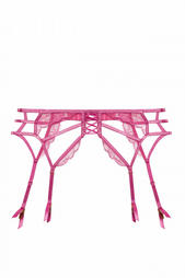 Azma pink lace caged suspender 