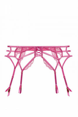 Azma pink lace caged suspender
