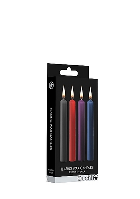 Teasing Wax Candles - Parafin - 4-pack - Mixed Colors