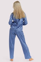  Blue Stripe Satin Pyjama Set 