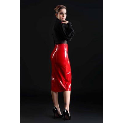 / Ornella red vinyl skirt