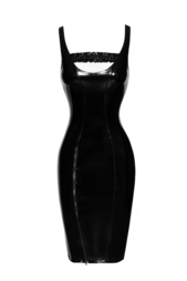 PVC midi dress with zipper in the front 