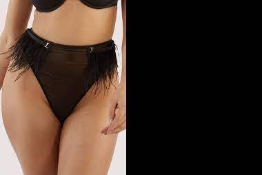 Electra Black Feather High Waisted Brief 