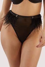 / Electra Black Feather High Waisted Brief