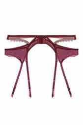 Astrid Merlot Lace And Trim Cut Out Suspender 
