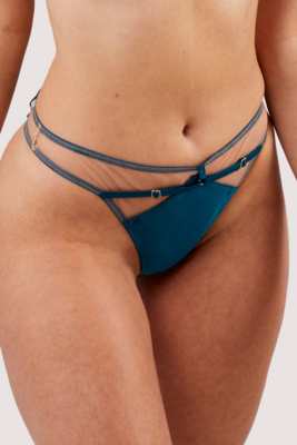 Ramona Teal Caged Open Back Thong