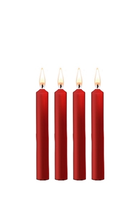/ Teasing Wax Candles - Parafin - 4-pack - Red