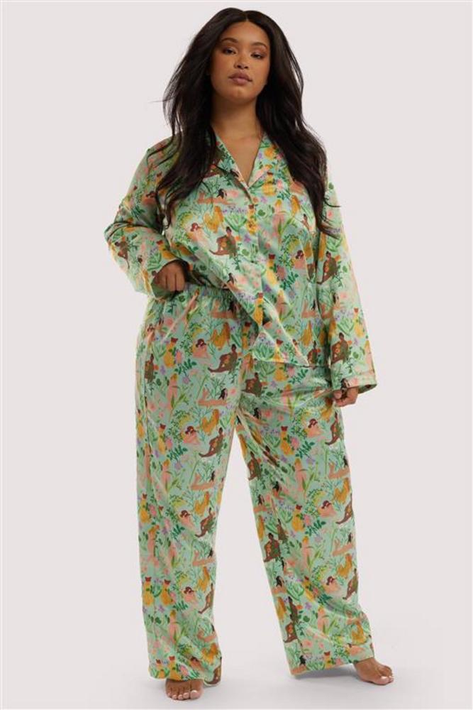 Bodil Jane Nudes and Flowers Recycled Satin pyjama 