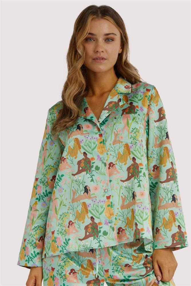 Bodil Jane Nudes and Flowers Recycled Satin pyjama 
