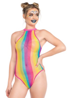 Rainbow halter bodysuit