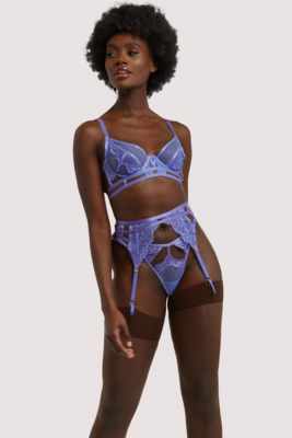 / Claire Blue Caged Lace Suspender