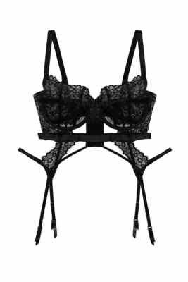 / Kennedy Black Wired Cut out Basque