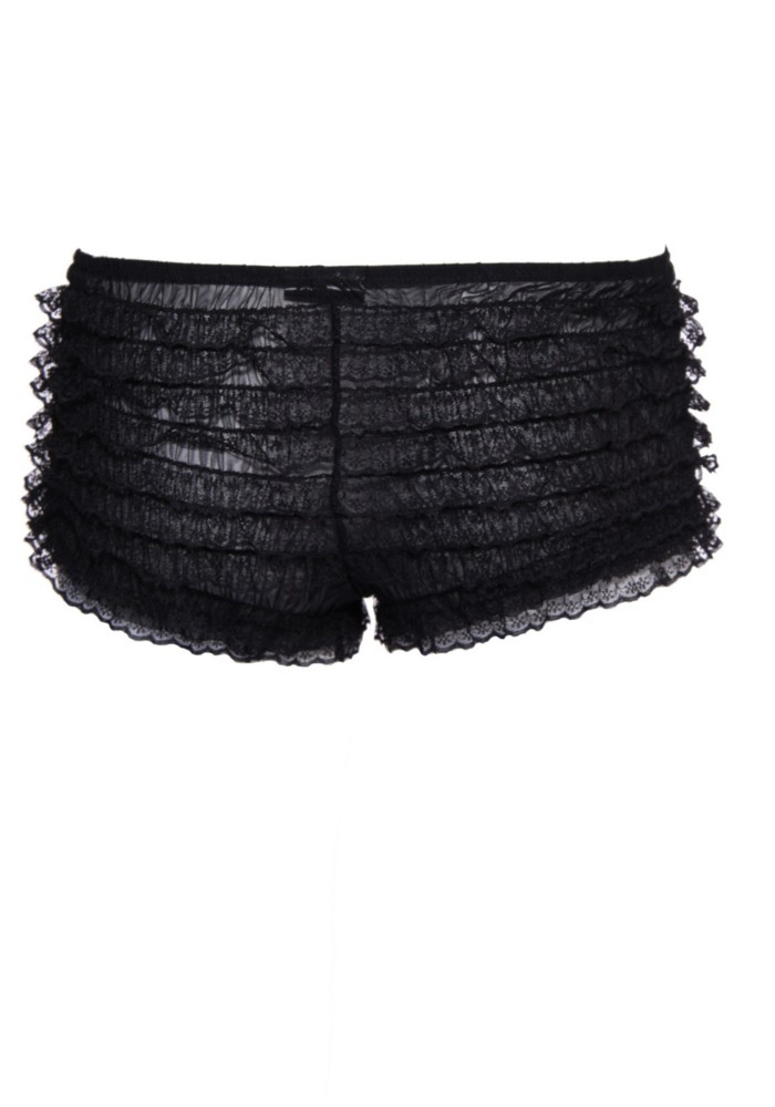 Lace Ruffle Tanga Short black  