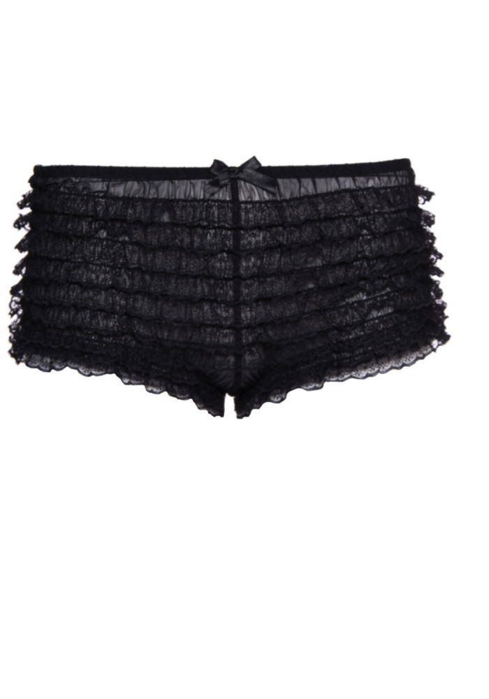 Lace Ruffle Tanga Short black  