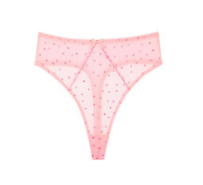 / Nico Dotty Pink Sheer Mesh High waist thong