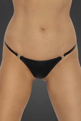 / Powerwetlook panty with gold clasp