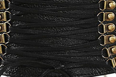 Black Leather Cincher Corset Belt 