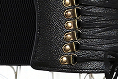 Black Leather Cincher Corset Belt 