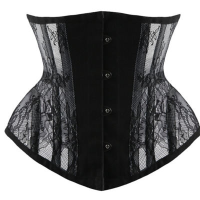 /  16 Steel Boned See-through Lace Underbust Corset