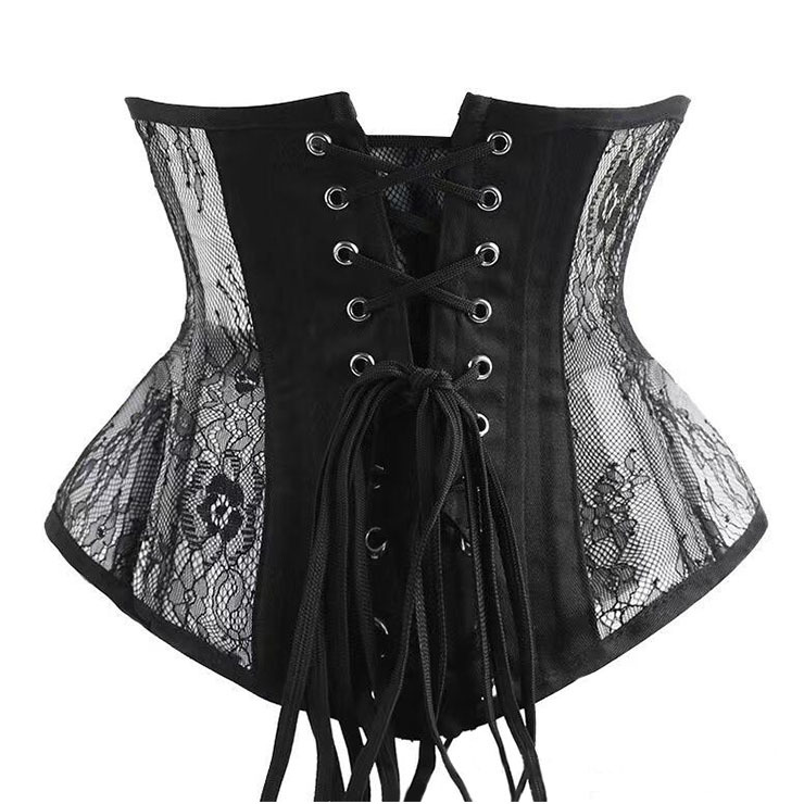  16 Steel Boned See-through Lace Underbust Corset  