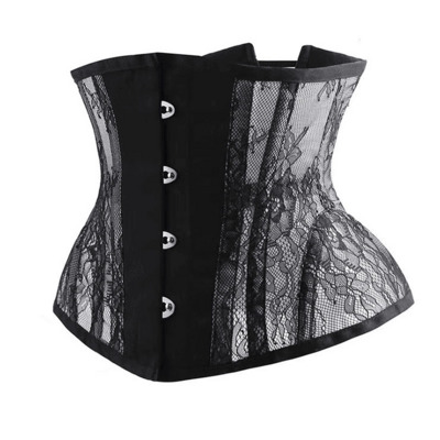 /  16 Steel Boned See-through Lace Underbust Corset